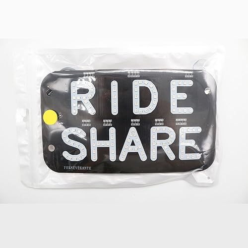 Image of YSY Juren LED Car Window Accessory Sign RIDESHARE for Ride Share Drivers Taxi Light (Yellow)