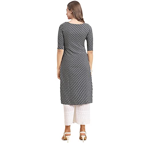 Image of Pinkmint Women's Crepe Floral Regular Kurta
