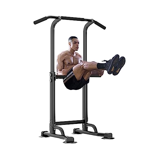 DlandHome Multi-Function Power Tower Adjustable Height Pull Up and Dip Station Strength Training Fitness Workout Station, PSBB005
