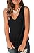 Jescakoo Sexy Sleeveless Shirts for Womens Loose Fitting Juniors Tops Black M
