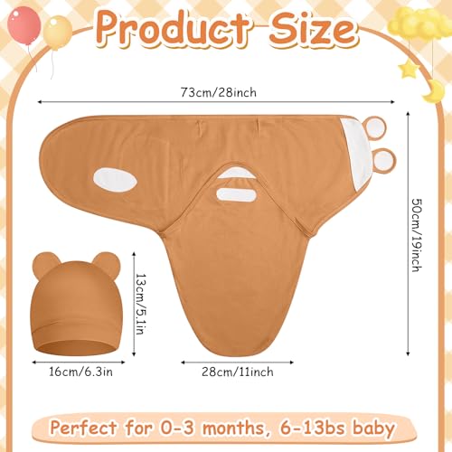 Image of Ramede 6 Pack Swaddle Blanket with Hats for Baby Girl Boy 100% Cotton Swaddles 0-3 Months, Adjustable Breathable Skin Friendly Receiving Blanket Wrap, Essential for Newborns(Boho,Multicolor)