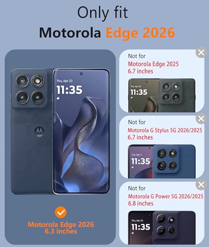 Image of FNTCASE for Motorola Edge-2026 Clear Case: Military Grade Drop Protection with Screen Protector Anti Yellowing Cell Phone Cover - Rugged Shockproof Protective Bumper Transparent Phonecase