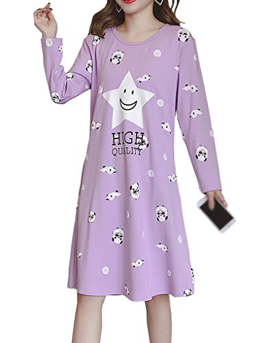 Vopmocld Long Nightgown Cute Strawberry Pattern Nightdress for Big Girls Size 8-17 Years