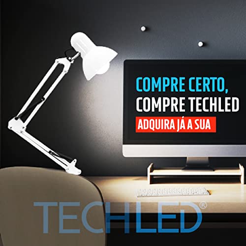 Luminaria Pixar Articulada Branca Mesa Escritorio Leitura Base Articulavel Garra