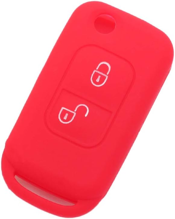 SEGADEN Silicone Cover Protector Case Holder Skin Jacket Compatible with MERCEDES BENZ 2 Button Flip Remote Key Fob CV9952 Black image 5