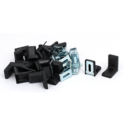 Sourcingmap 28mmx17.5mmx28mm Plastic L Shape Cover Right Angle Corner Brace Black 20pcs, As Shown in Image