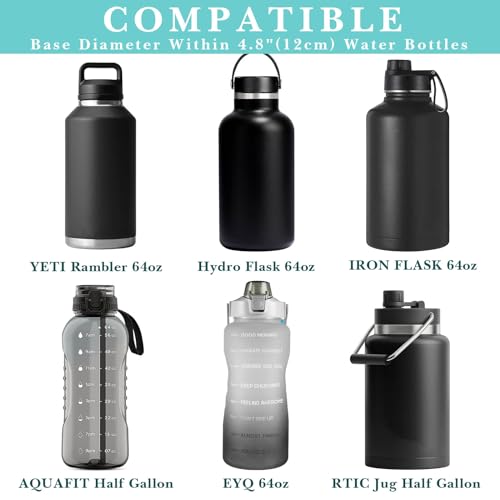 Sac bouteille d'eau 64 oz en toile robuste et finitions soignées noir bleu - 3