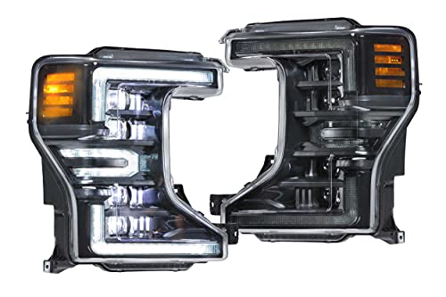 Morimoto XB LED Headlights, Plug and Play Headlight Housing Upgrade for Ford Super Duty (2020+) DOT Approved Complete LED Assembly with Switchback Sequential Turn Signals & UV Coated Lenses (1x LF508)