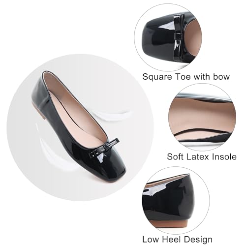 Image of Dear Time Women's Casual Foldable Ballet Flats Square Toe Ballerina Flats Shoes Comfortable