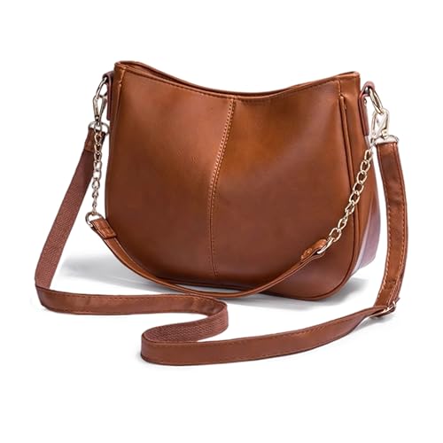 Mabecol Borsa a Tracolla Donna in Pelle Sintetica – Borsa a Spalla Elegante Borsetta a Mano Casual Crossbody Bag Grande Capacità per Ufficio, Lavoro e Quotidiano (Marrone)