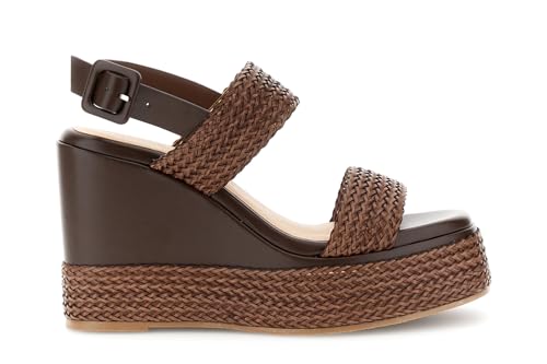 Sandales compensées brides similicuir tissé CAFèNOIR nu-pieds confort femme