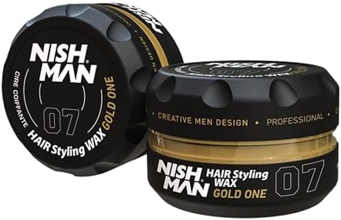Nishman Hair Styling Hair Wax Gold One: Gloss Finish | Volume | Strong Hold | Shine Hair Style | Re-Stylable Wax for Men (149g/150ml)