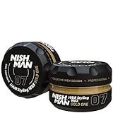 NISHMAN Haarstyling Wachs Für Männer 07 – Gold One 150g – Gold-One Duft – Natürlicher Glanz-Look – Starker Halt – Herren Haar-Gel Aqua Wachs – Langanhaltende Kontrolle und Definition