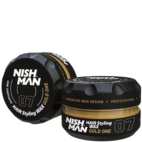 NISHMAN Cera per Capelli per Uomini 07 – Gold One 150g – Profumo Gold One – Aspetto Lucido Naturale – Forte Tenuta – Gel per Capelli Aqua Wax – Controllo e Definizione a Lunga Durata