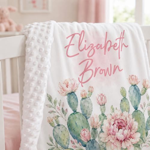 Image of Personalized Baby Blanket for Girls, Custom Nursery Blanket with Name, 30 x 40 Inch Soft Minky Blanket for Baby Toddlers, Newborn Print 16