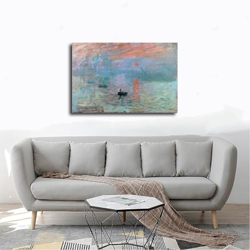 Impression Sunrise par Claude Monet : impression sur toile 30x45 cm