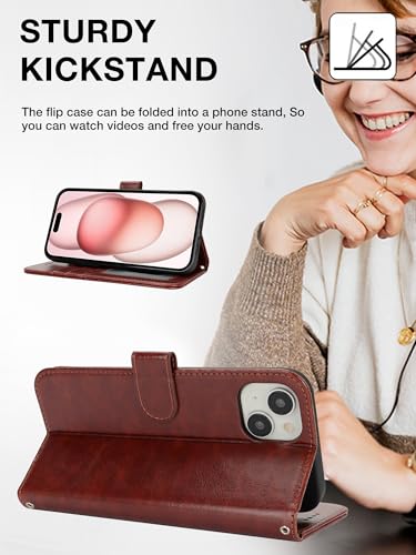 Elteker Capa carteira para iPhone 15 com alça de ombro e cordão transversal, carteira feminina de co