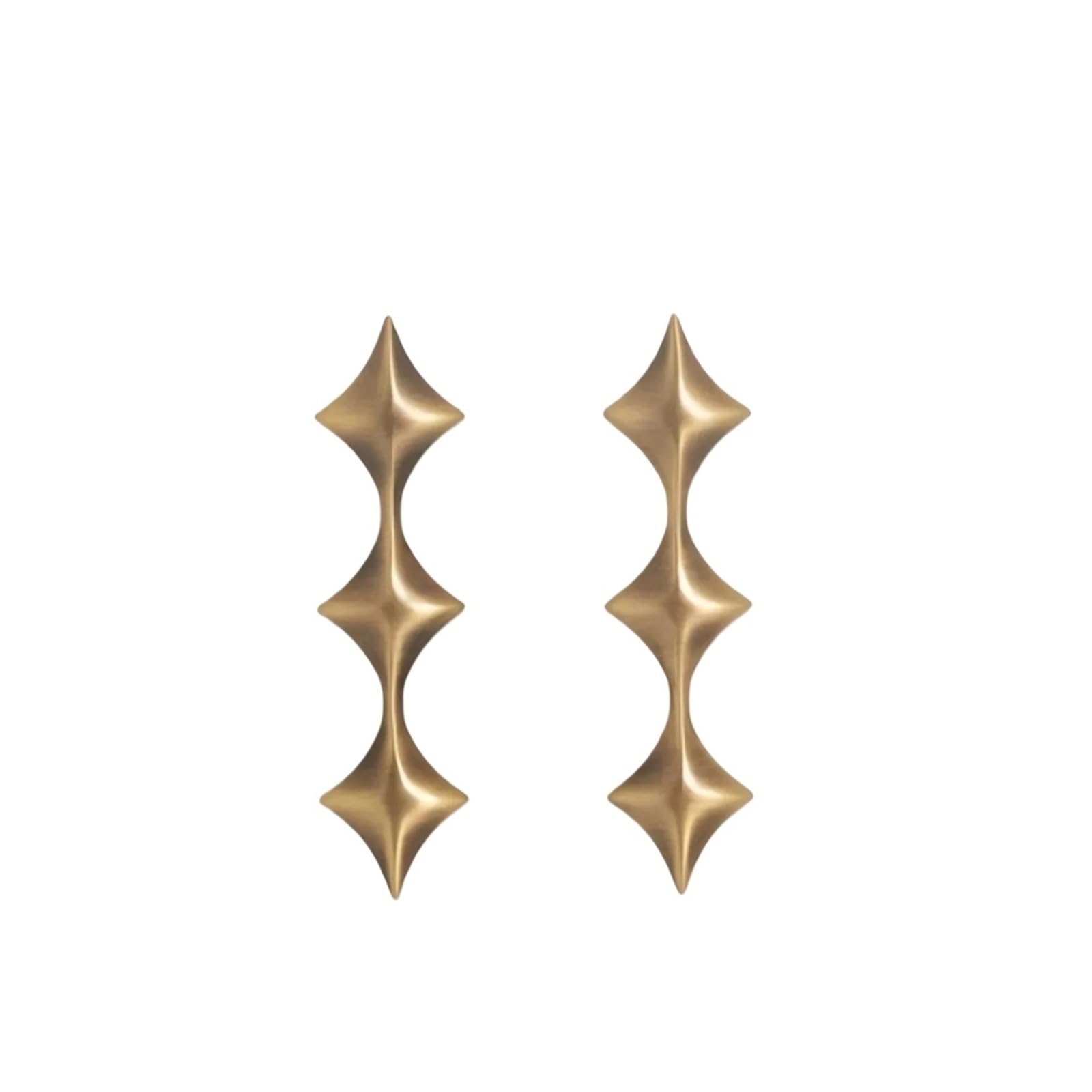 Ozlcua Bronze- 80Mm Hole Retro Door Handle Star Drawer Handles Dresser Pull Antique Bronze Cabinet Knob Solid Brass Retro Kitchen Door Handle(Bronze- 80Mm Hole)