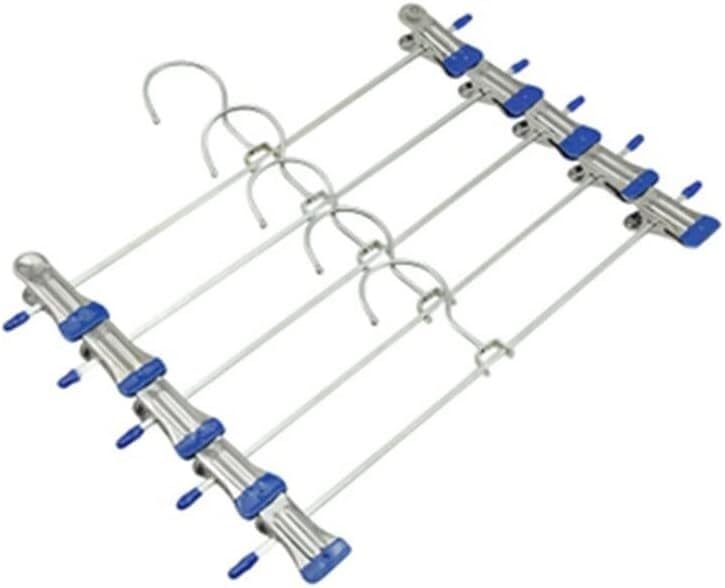 Percha for pantalones, perchas, 10/20 piezas de acero inoxidable, soporte for pantalones, falda, ropa for adultos, soporte giratorio con 2 clips antideslizantes ajustables (color: azul, tamaño: 10 uni