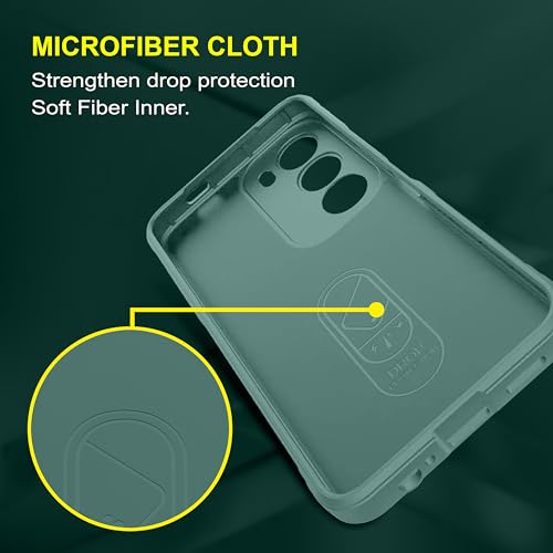 Image of amazon basics Back Case Cover for Vivo Y29 5G | Compatible for Vivo Y29 5G Back Cover | Liquid Silicon Magic with Camera Protection | Dark Green