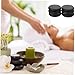 BEBEMOKO 6pcs Volcanic Massage Stones for Essential Oil Energy Stones for Relaxation and Muscle Relief Smooth Black for and Home Massage