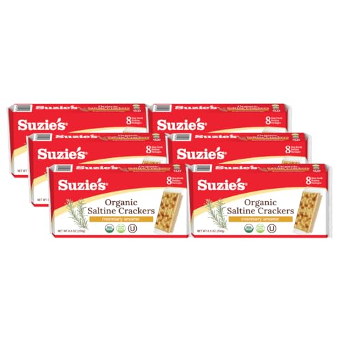 Suzie’s Organic Saltines: Rosemary Sesame 6-pack