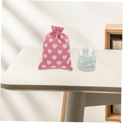 Bolsas de tela Lurrose de algodón premium con diseño de corazones rosados 6