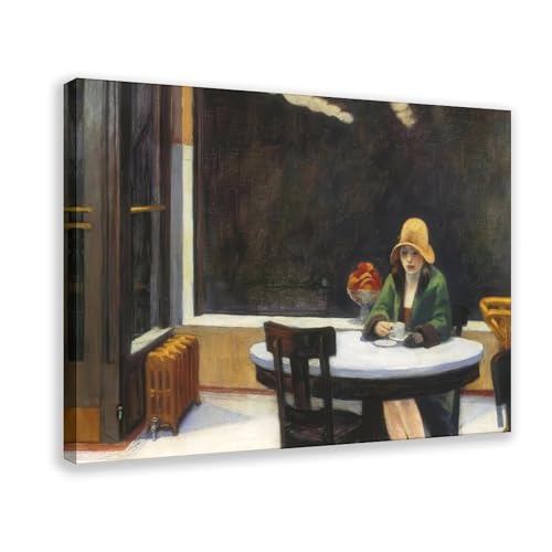 Toile Automat Edward Hopper pour bureau : décoration murale élégante de 50 x 76 cm