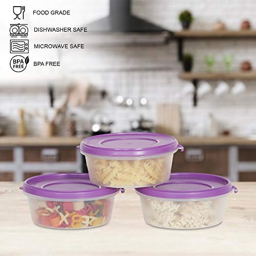 Image of Cutting EDGE Nesterware 500ml Stackable Food Container (Set of 3, Purple) | BPA-free plastic, stackable design, leak-proof, kitchen storage, pantry, fridge, meal prep, reusable, travel use