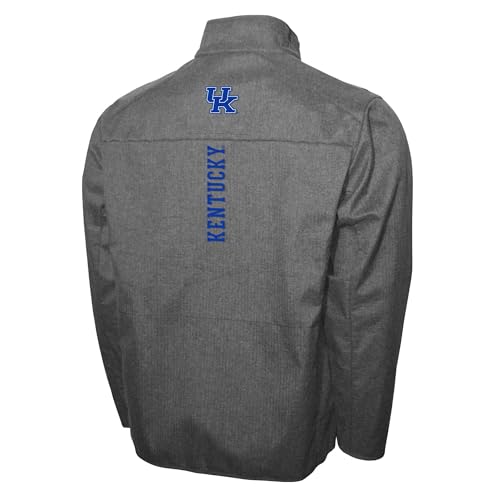 2Bhip NCAA Kentucky Wildcats Mens Gray Softshell Full Zip Jacket Fall Coat With Pockets & Reflective Print2