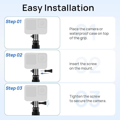 Image of GlasFlength Selfie Stick for GoPro Hero 12 11 10 9 8 Black, Telescopic Selfie Stick for Insta360 /X3 /One DJI Mini 3 Pro and Other Action Cameras (Aluminium Alloy)