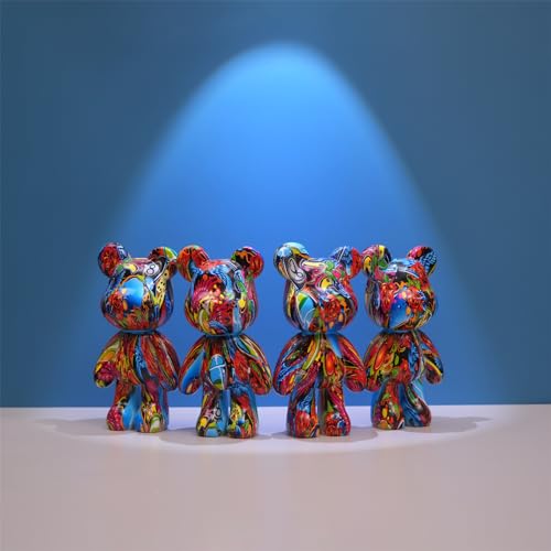 Estatua de oso decorativa de resina para interior miniatura 5