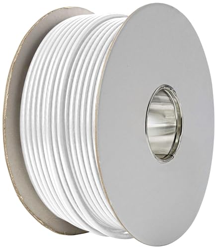 RosenetSys RG6 WHITE Coaxial Digital Satellite & Aerial Cable Reel 100m Double Shielded for HD, Ultra HD and 4k Reception