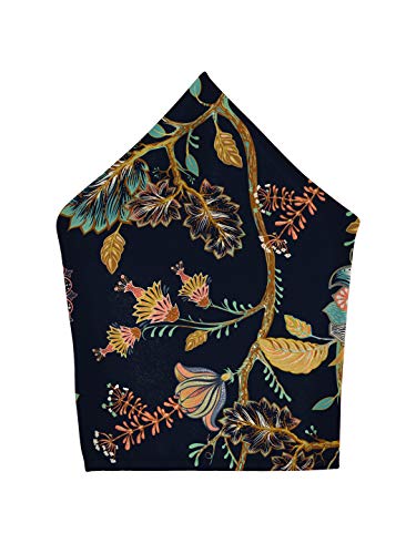 Image of BLACKSMITH Paisley and Floral Printed Italian Pocket Square for Men and Boys, for traditional Indian Wear like Bandhgala and Modi Jacket