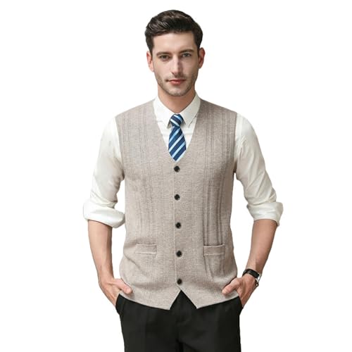 Gilet sans manches en tricot homme à simple boutonnage classique