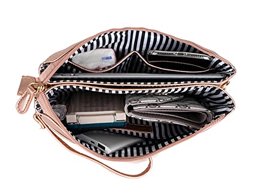 Image of Solene Women's Lightweight Multi Compartment Wristlet Clutch Wallet Crossbody Bag