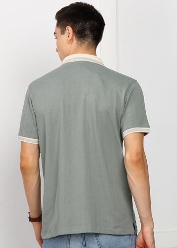 Image of Alan Jones Clothing Men's Textured Cotton Rich Polo T-Shirt | Classic Short Sleeve Polo for Casual Wear