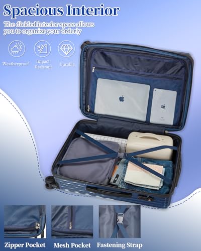 Image of Luggage Set, 20 Inch Carry on Luggage, 24 Inch Checked Luggage Lightweight Hardside Suitcase With Spinner Wheels, TSA Lock, 2-Piece Set