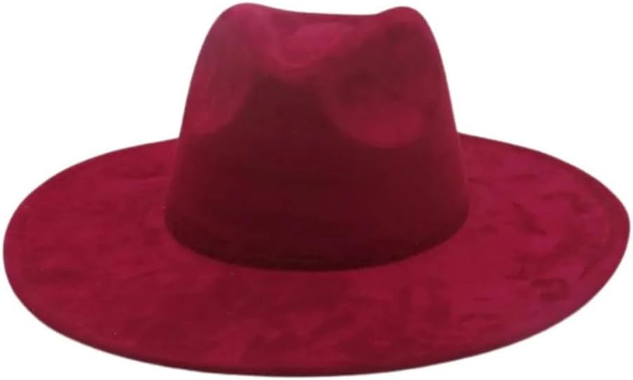 Mens Suede Western Cowboy Hat Wide Brim Flat Top Party Stage Dress Cap