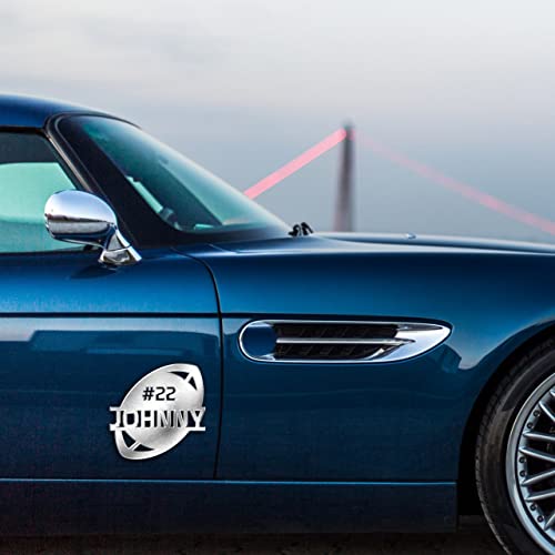 Personalized Football Emblem Name Letter - Sport Initial Custom Name Car Metal Logo - Customize Car Emblems Football Gift For Boy Men Husband Boyfriend, Gift For Cars, Trucks, Motobikes (Sport Style) #TOP4