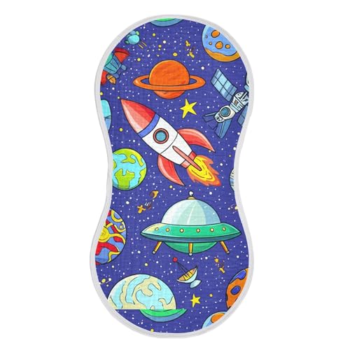 xigua Rockets Baby Burp Cloths for Newborn Boys and Girls 1 Pack, Soft & Absorbent Cotton Baby Burp Cloth, Baby Washcloths, Newborn Towel, Burp Rags