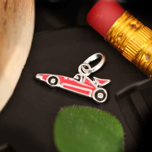 Collier voiture de course pour enfant bijou quotidien en argent 925 résistant aux jeux
