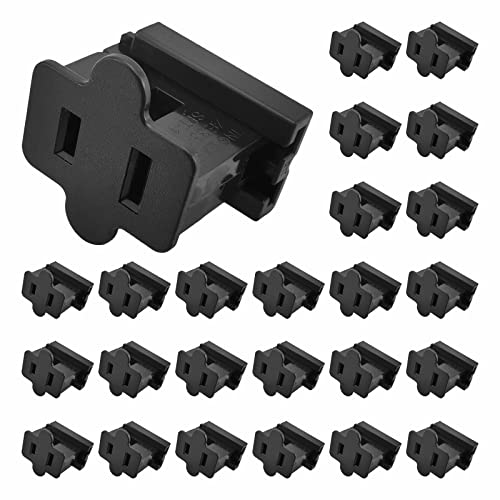 Image of 25 Pack SPT-1 Vampire Plug Slip Zip Gilbert Female Plug for Christmas Lights Sets (SPT-1 Black Female)