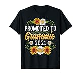 Promoted To Grammie 2021 Shirt New Grammie Gifts Sunflower T-Shirt