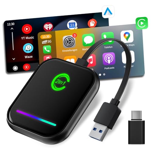 【Connessione wireless ultraveloce】questo apple car play per auto vanta l'ultimo chip intelligente, Bluetooth 5.0 e WiFi dual-band 2.4GHz/5.0GHz, che ha una velocità di connessione più rapida e anti-interferenza. Garantisci una connessione stabile durante l'uso, nessun ritardo, nessuna interruzione, assicurati di poter godere di un'esperienza CarPlay wireless veloce, fluida e affidabile durante la guida.