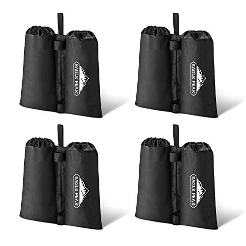 Image of EAGLE PEAK Weight Bags for Pop up Canopy Outdoor Shelter, Gazebo Instant Shade Leg Canopy Weights, Sand Bags, Pack of 4