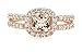 Natural 1.25ct Peach Morganite 14k Rose Gold Over Sterling Silver Engagement Ring Size 5, 6, 7, 8, 9