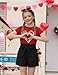 Arshiner Girls Clothes 2 Piece Outfits Drop Shoulder Batwing Sleeve Tops and Paperbag Waist Shorts Set Red Clothing Set
