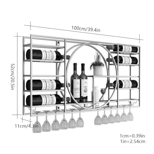 Soporte de Vino de Pared de Hierro 39.4x4.3x20.5 in miniatura 6