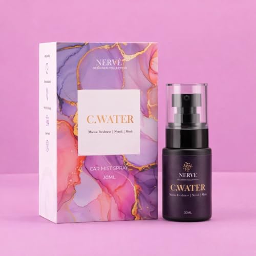 Image of Keydroid Nerve Mindful Fragrances 30ml | C. Water Fragrance | Car Mist Aroma Spray | Car Perfume with Hanging Air Freshener | Aromachology based | Long-Lasting, Anti-Odour | Natural Scent (C.Water)